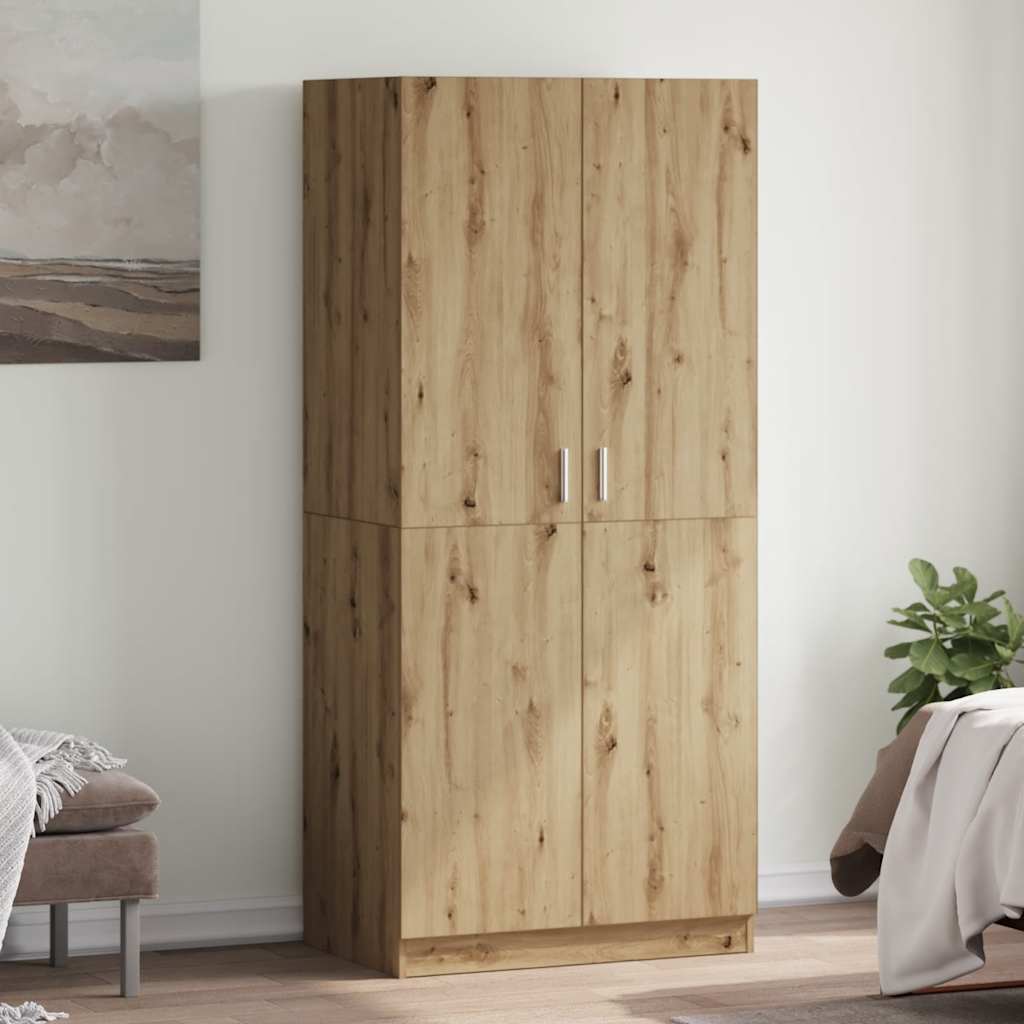 Garderobe artisan eik 90x52x200 cm konstruert tre