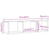 Veggmontert CD-hylle gammelt tre 75x18x18 cm konstruert tre