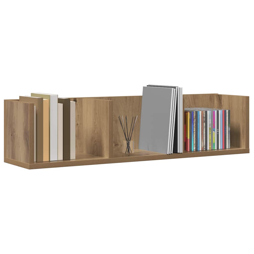 Veggmontert CD-hylle artisan eik 75x18x18 cm konstruert tre