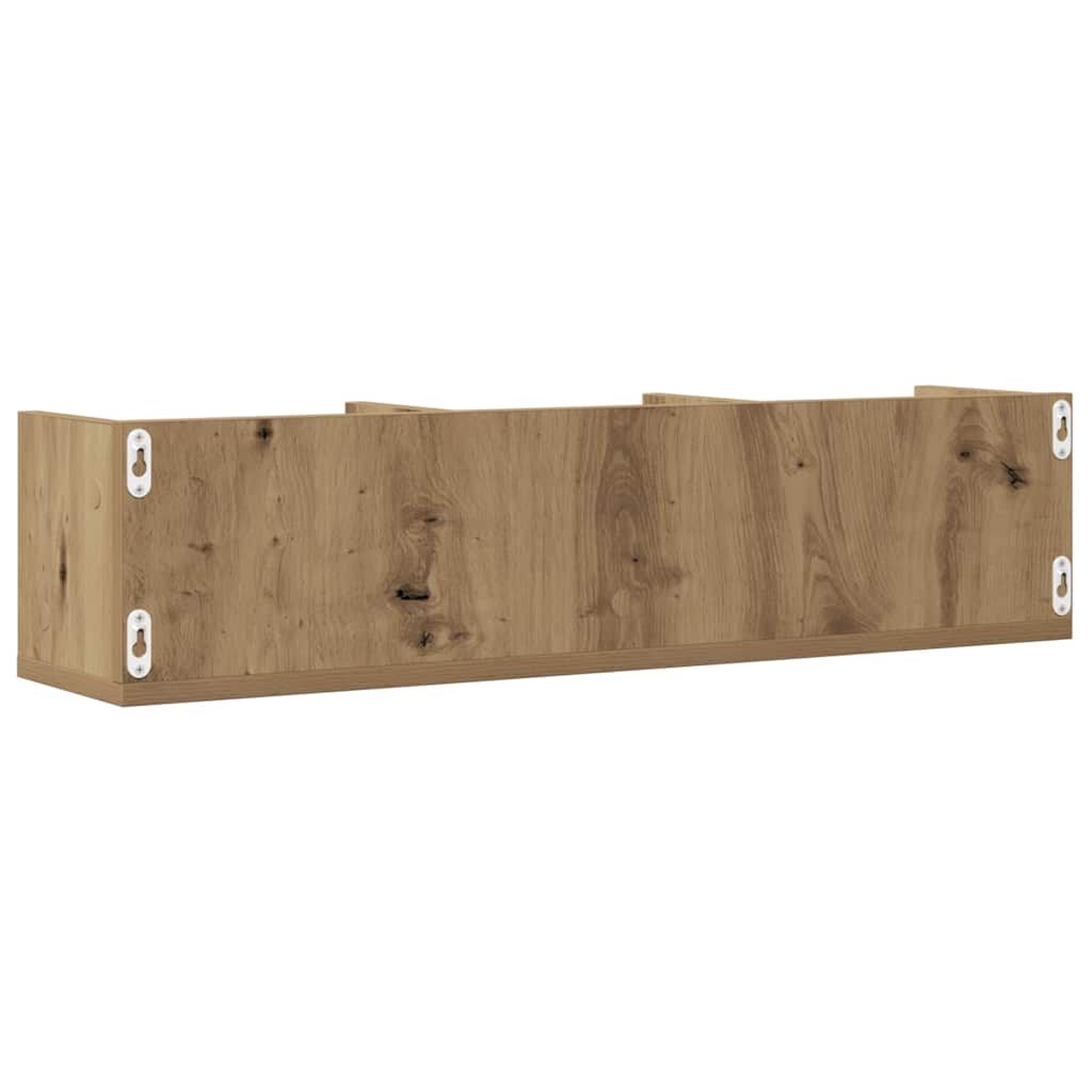 Veggmontert CD-hylle artisan eik 75x18x18 cm konstruert tre