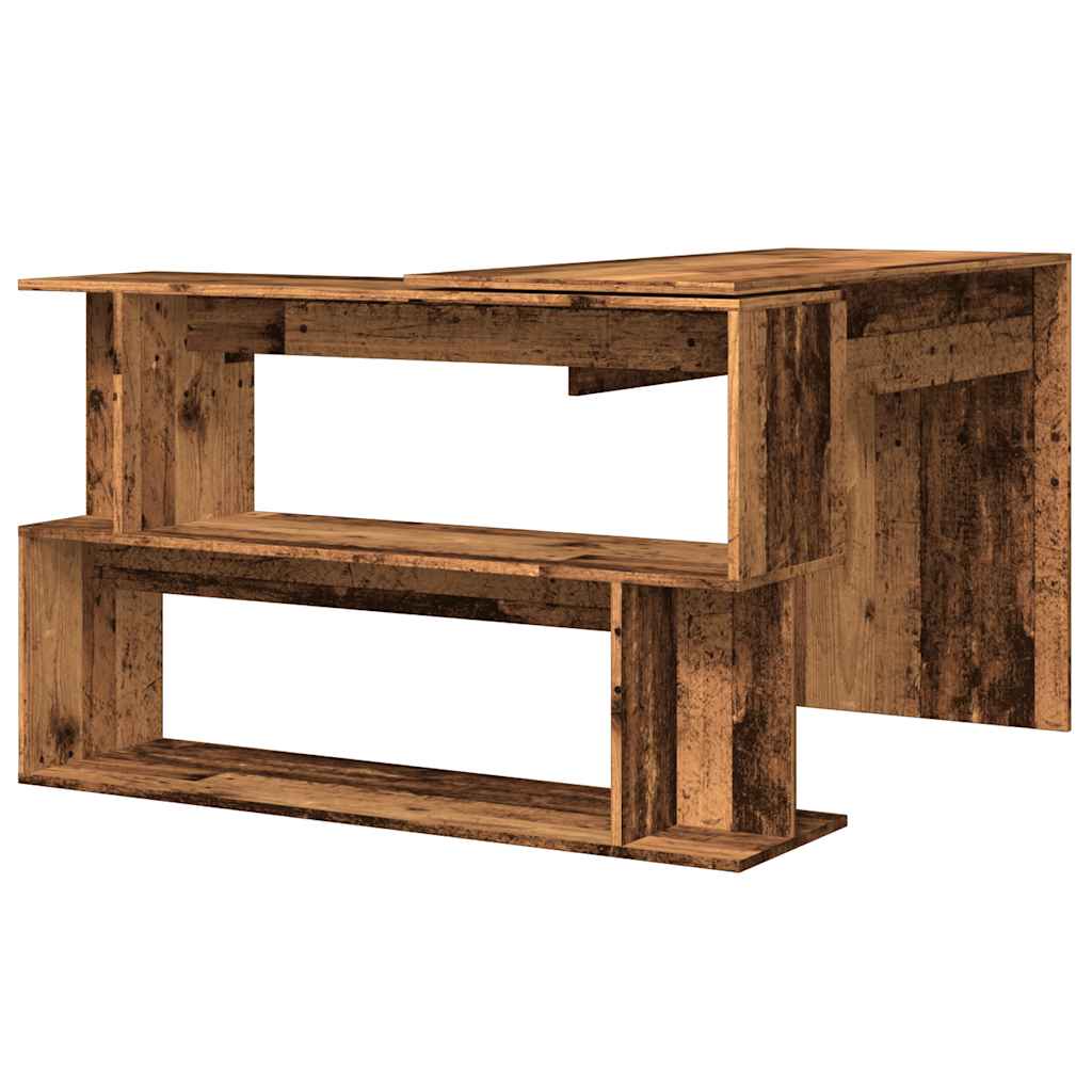 Hjørneskrivebord gammelt tre 200,5x50x76 cm konstruert tre