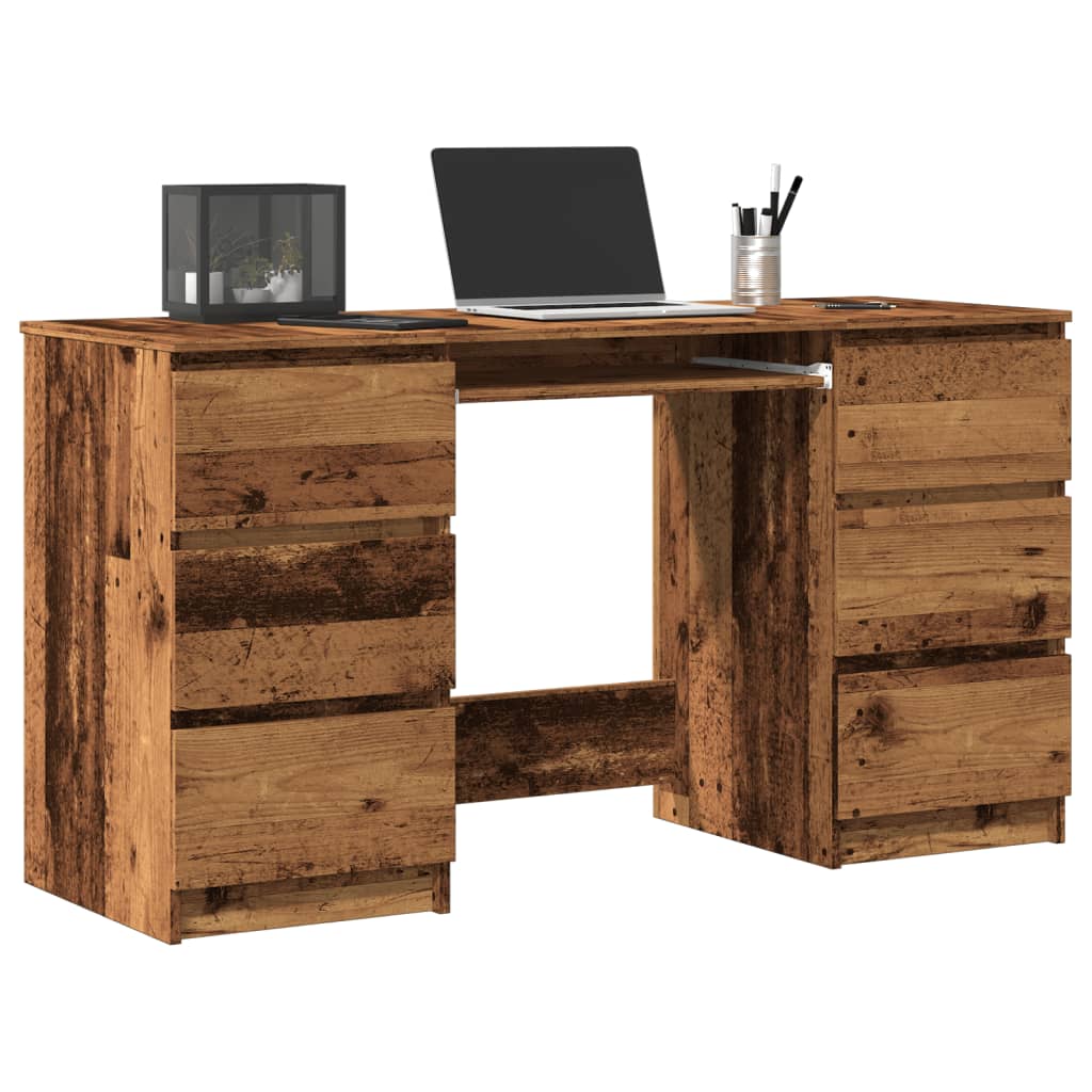 Skrivebord gammelt tre 140x50x77 cm konstruert tre