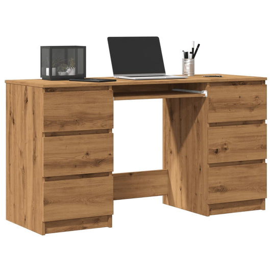Skrivebord artisan eik 140x50x77 cm konstruert tre