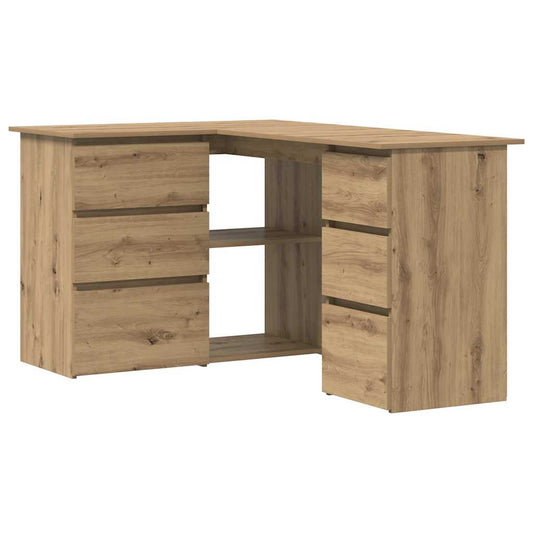 Hjørnepult artisan eik 145x100x76 cm konstruert tre vidaXL