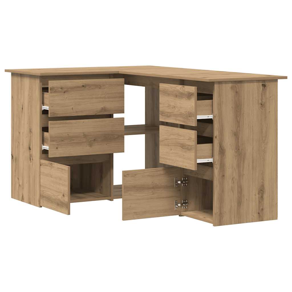 Hjørnepult artisan eik 145x100x76 cm konstruert tre vidaXL