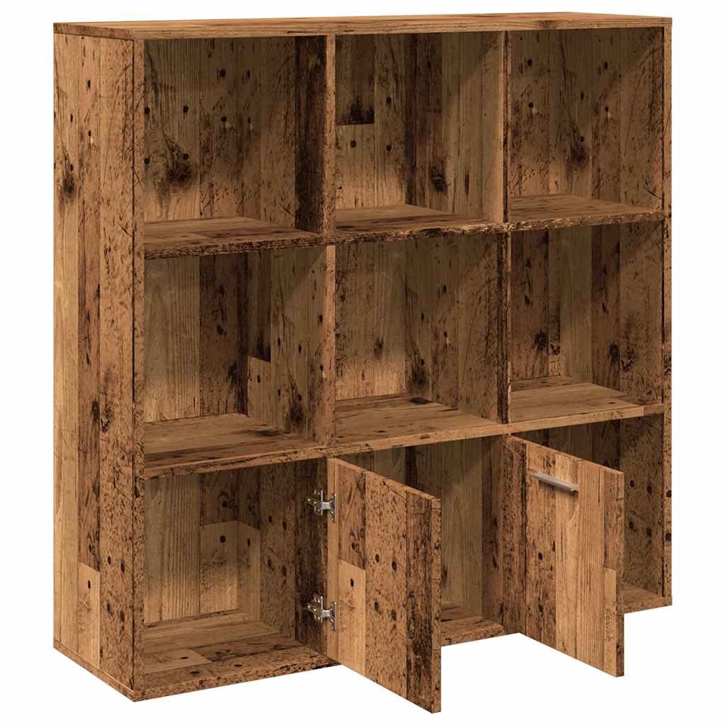 Bokhylle gammelt tre 98x29x97,5 cm konstruert tre