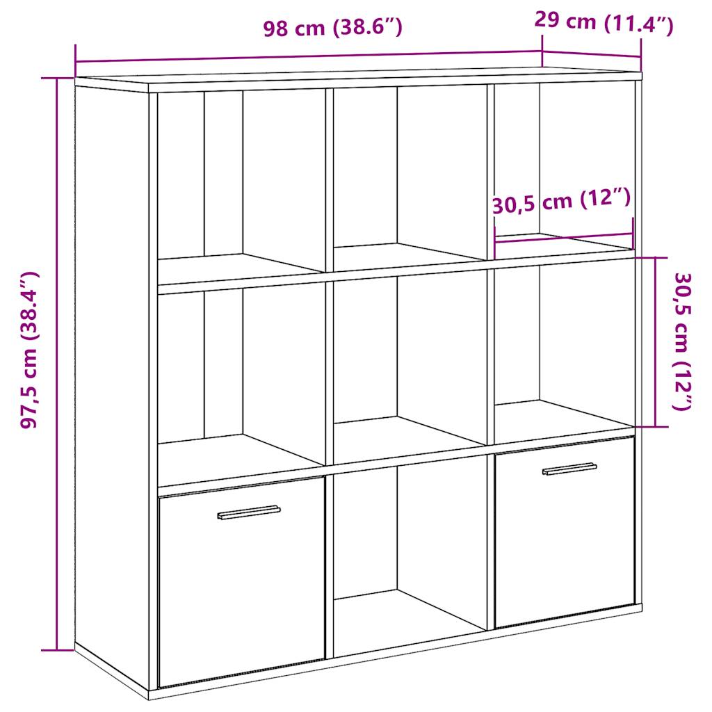 Bokhylle artisan eik 98x29x97,5 cm konstruert tre
