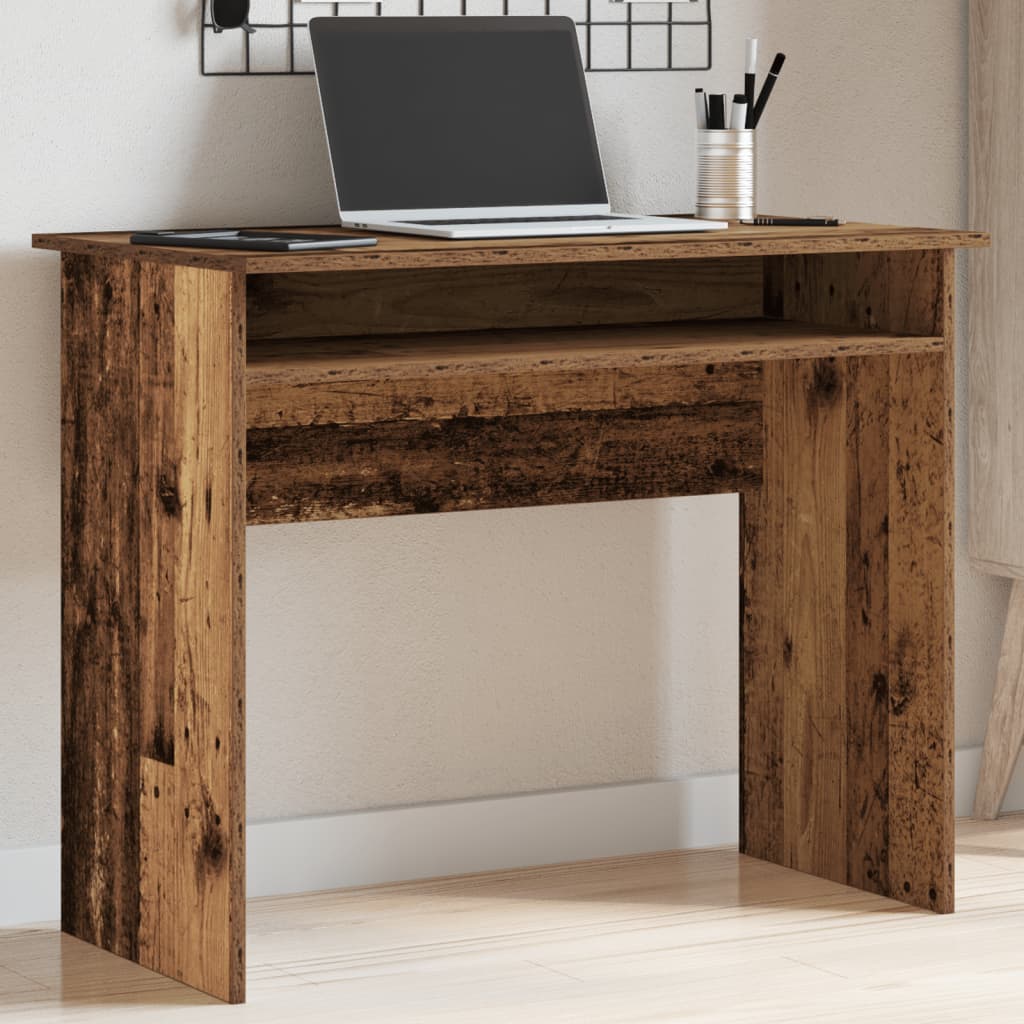Skrivebord gammelt tre 90x50x74 cm konstruert tre
