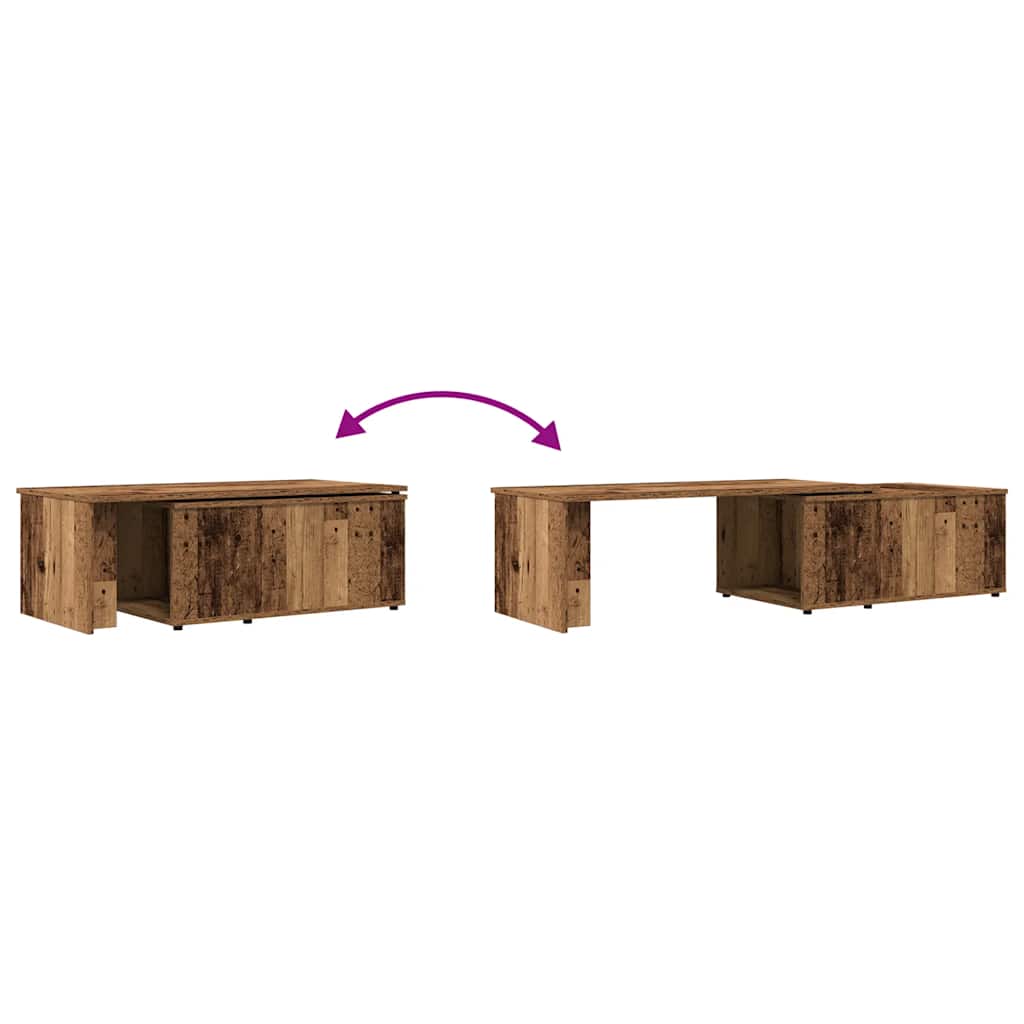 Salongbord gammelt tre 150x50x35 cm konstruert tre
