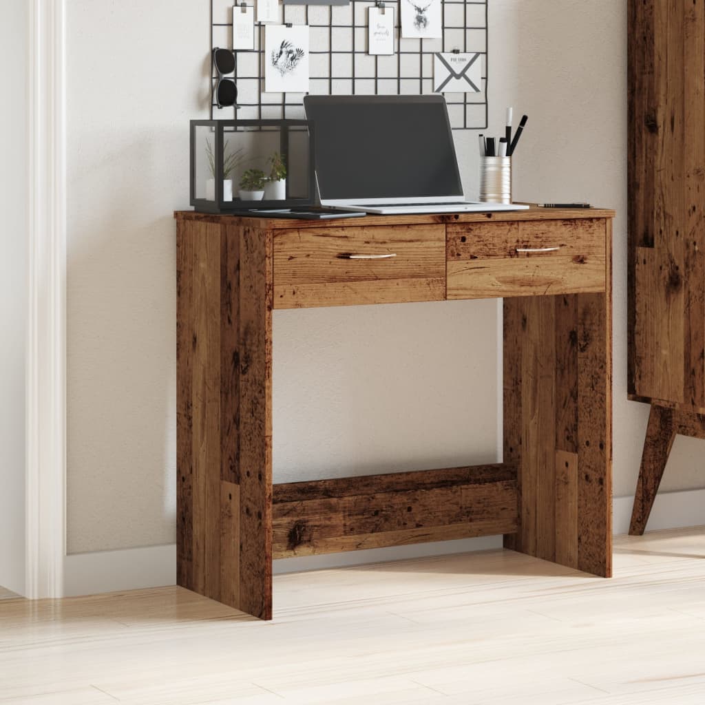 Skrivebord gammelt tre 80x40x75 cm konstruert tre