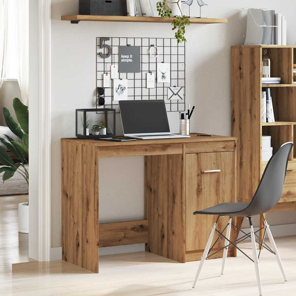 Skrivebord artisan eik 100x50x76 cm konstruert tre
