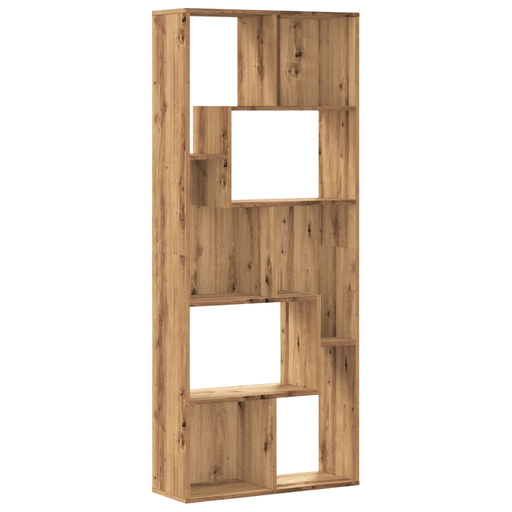 Bokhylle håndverkseik 67x24x161 cm konstruert tre