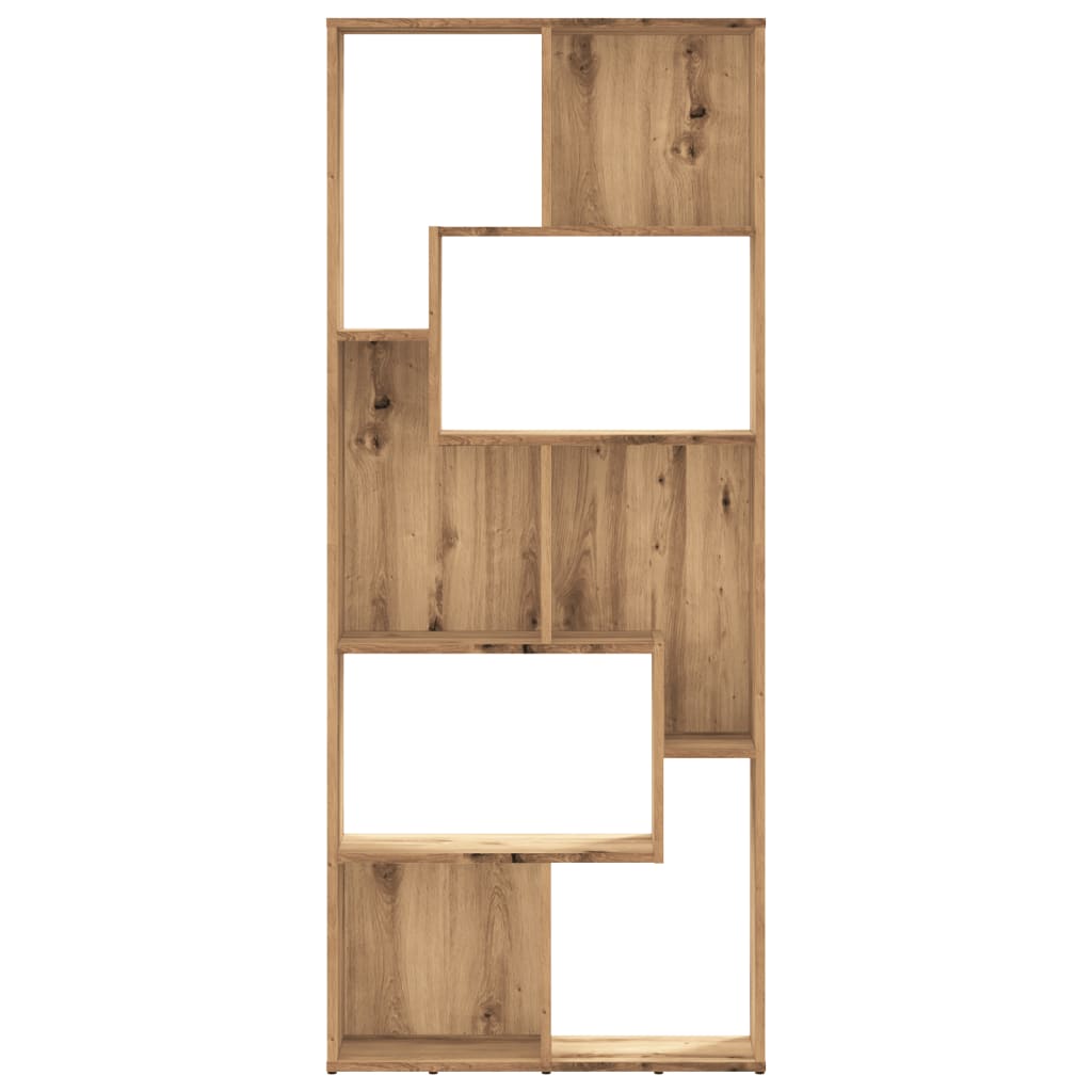 Bokhylle håndverkseik 67x24x161 cm konstruert tre
