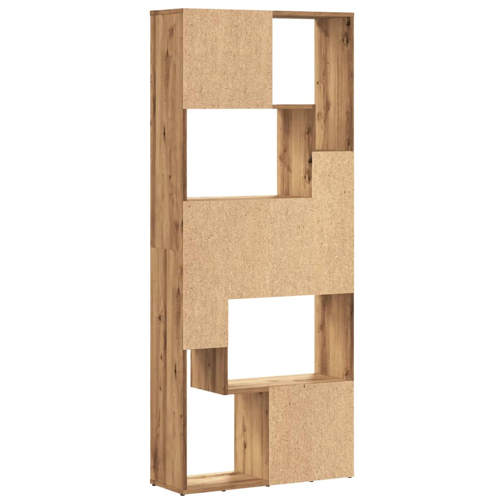 Bokhylle håndverkseik 67x24x161 cm konstruert tre