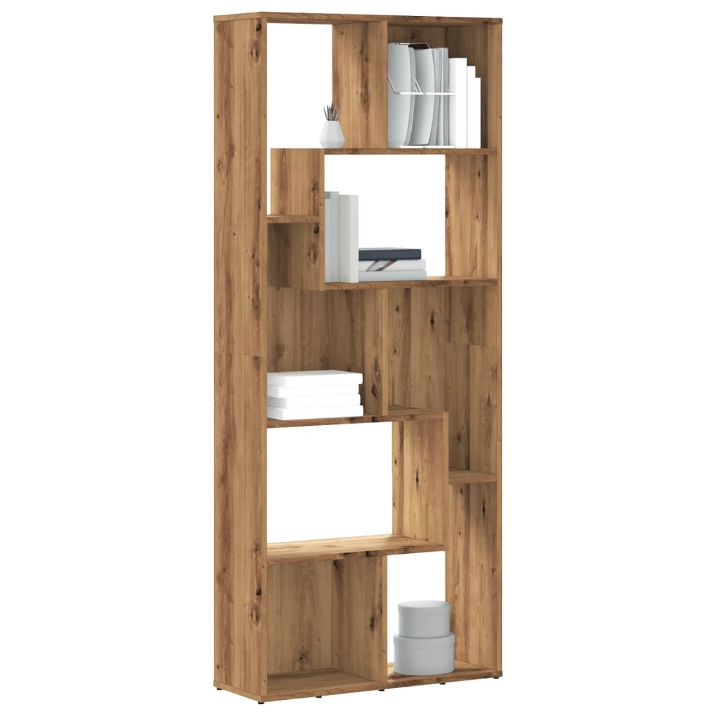 Bokhylle håndverkseik 67x24x161 cm konstruert tre