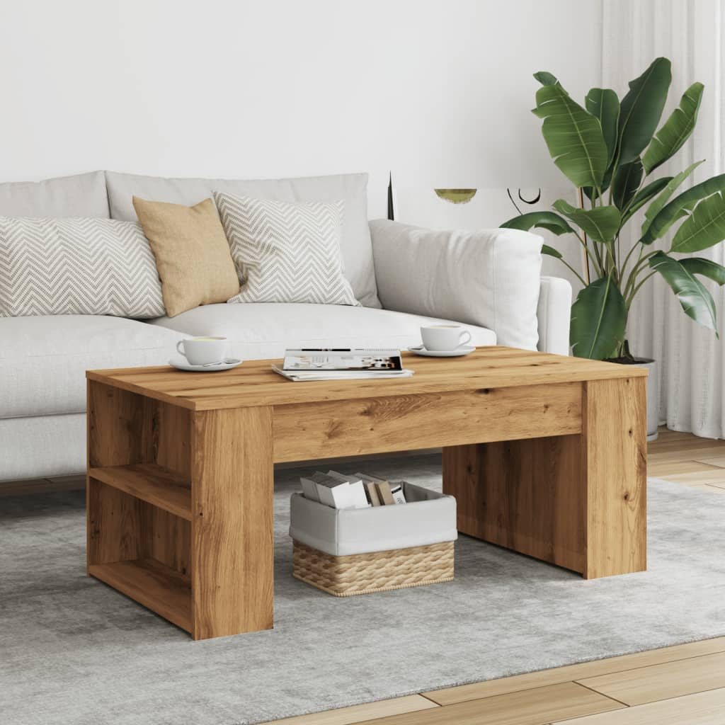Salongbord artisan eik 102x55x42 cm konstruert tre