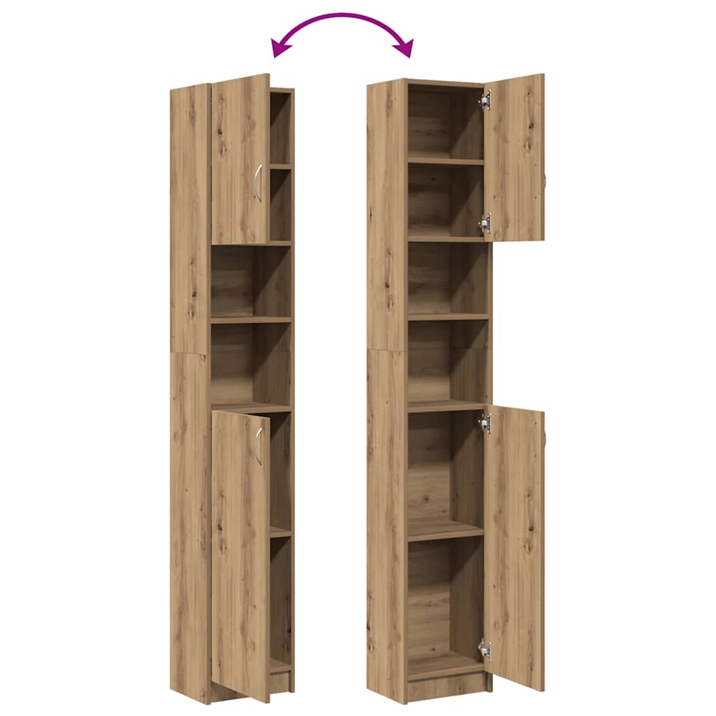 Baderomsskap håndverkseik 32x25,5x190 cm konstruert tre