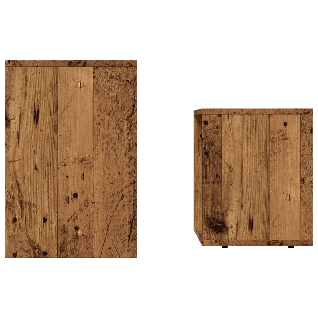 Stablebare salongbord 2 stk gammelt tre konstruert tre