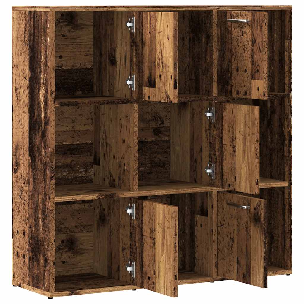 Bokhylle gammelt tre 90x28x90 cm konstruert tre