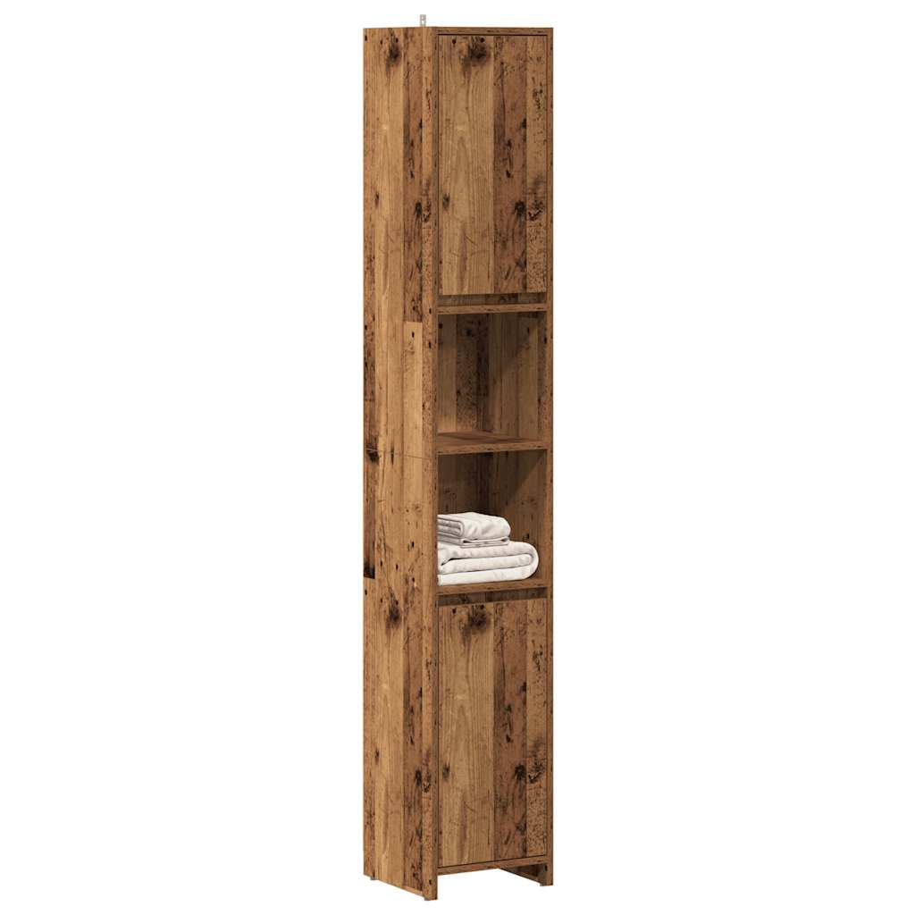 Baderomsskap gammelt tre 30x30x183,5 cm konstruert tre