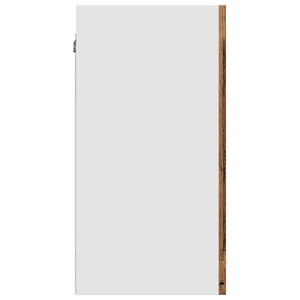Hengende skap glass "Lyon" gammelt tre 40x31x60 cm