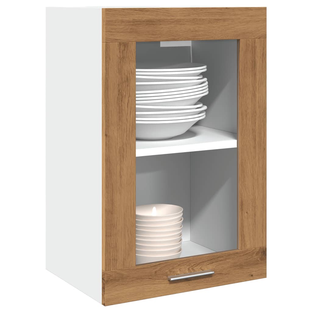 Hengende skap glass "Lyon" artisan eik 40x31x60 cm