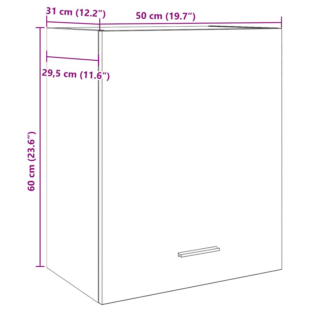 Vegghengt skap "Lyon" artisan eik 50x31x60 cm konstruert tre