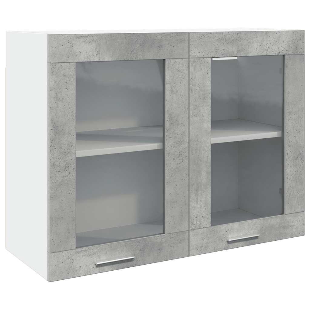 Hengende skap "Lyon" glass betonggrå 80x31x60 cm