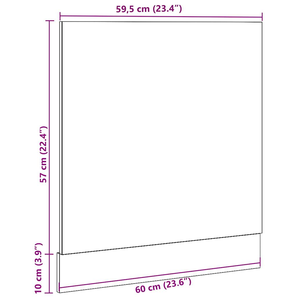 Oppvaskmaskinspanel "Lyon" gammelt tre 60x1,5x67 cm