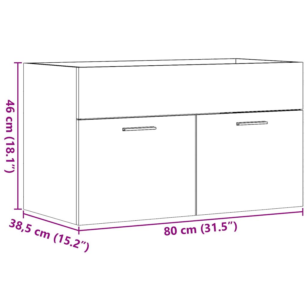 Servantskap gammelt tre 80x38,5x46 cm konstruert tre