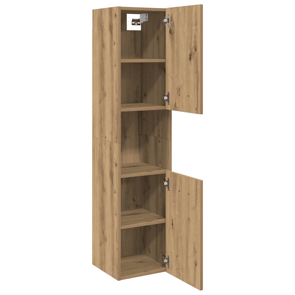Hengende baderomsskap artisan eik 30x30x130 cm konstruert tre