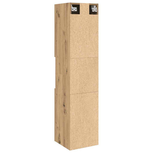 Hengende baderomsskap artisan eik 30x30x130 cm konstruert tre