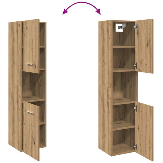 Hengende baderomsskap artisan eik 30x30x130 cm konstruert tre