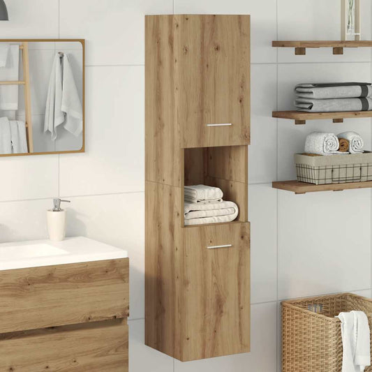 Hengende baderomsskap artisan eik 30x30x130 cm konstruert tre