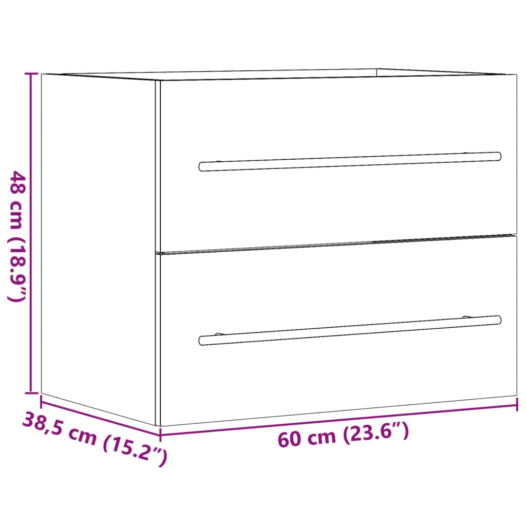 Servantskap sonoma eik 60x38,5x48 cm sponplate