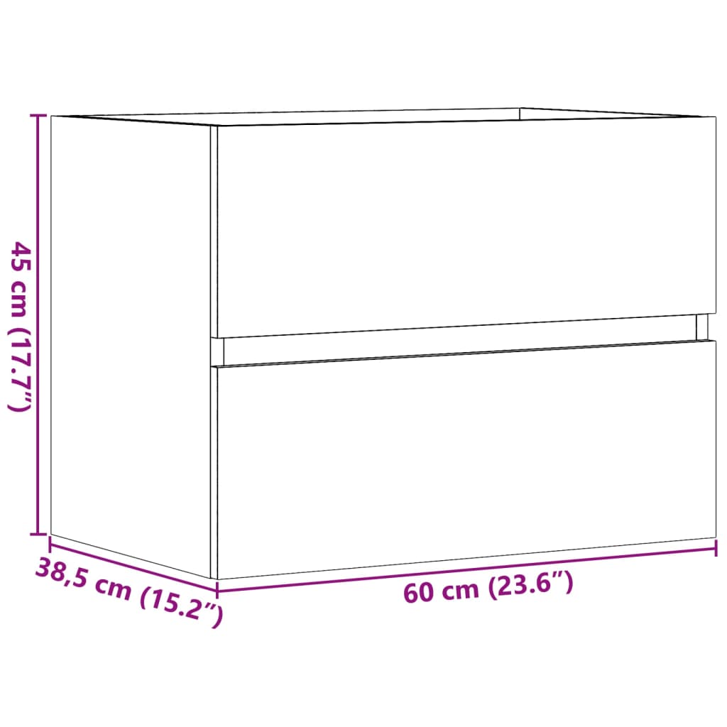 Baderomsskap artisan eik 60x38,5x45 cm konstruert tre