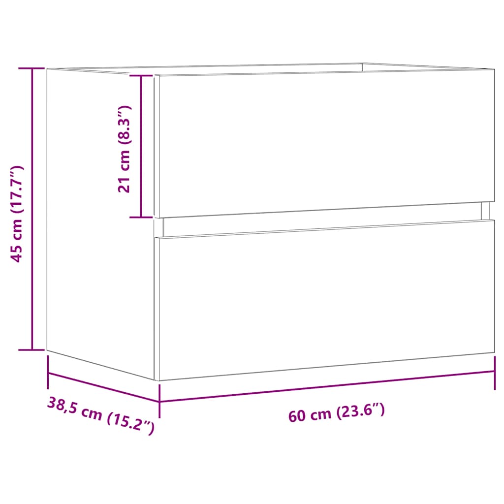 Baderomsskap artisan eik 60x38,5x45 cm konstruert tre