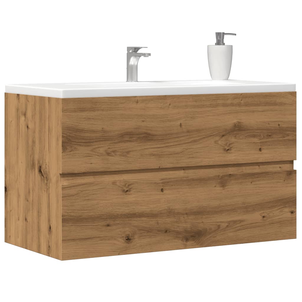 Hengende baderomsskap artisan eik 80x38,5x45 cm konstruert tre