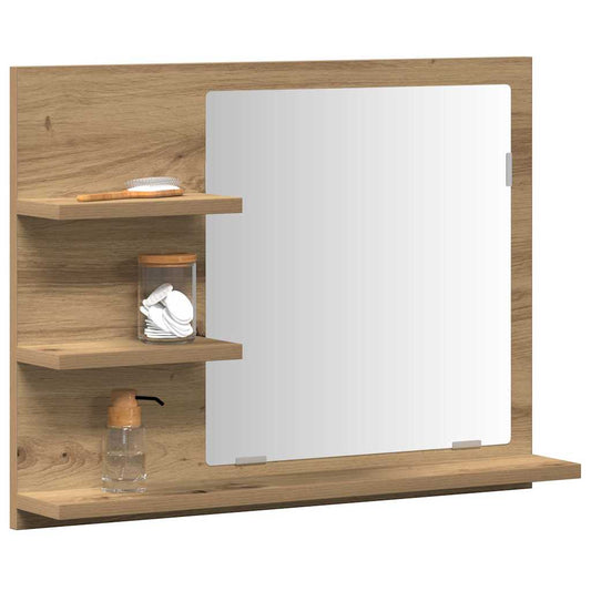 Baderomshylle med speil artisan eik 60x10,5x45 cm