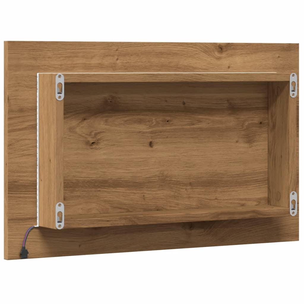 Baderomsspeil med LED-lys betonggrå 60x8,5x38 cm