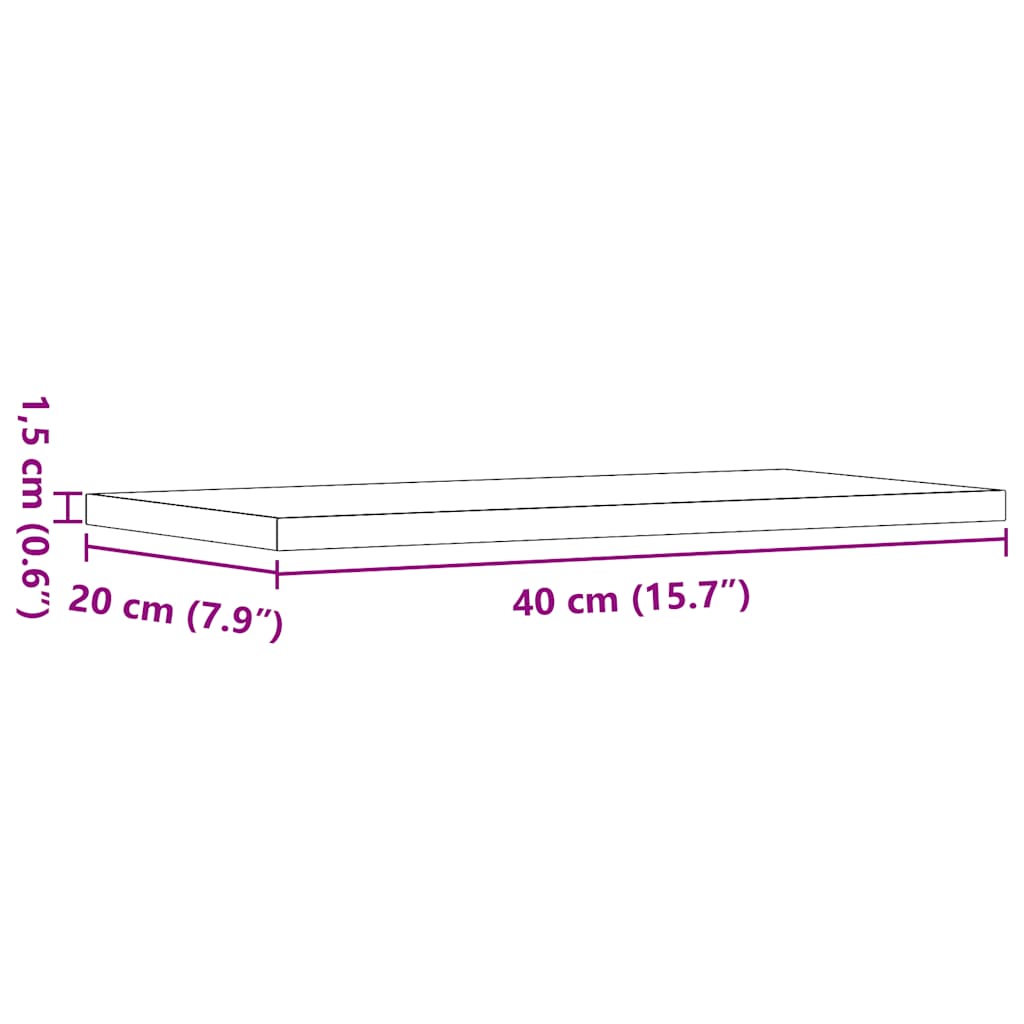 Vegghyller 4 stk artisan eik 40x20x1,5 cm konstruert tre