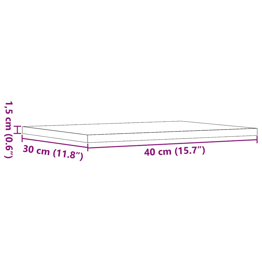 Hylleplater 4 stk artisan eik 40x30x1,5 cm konstruert tre