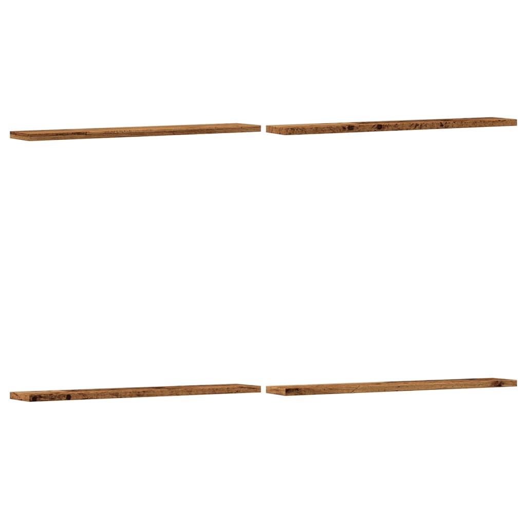 Hylleplater 4 stk gammelt tre 60x10x1,5 cm konstruert tre