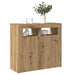 Skjenk med LED-lys artisan eik 80x35x75 cm konstruert tre