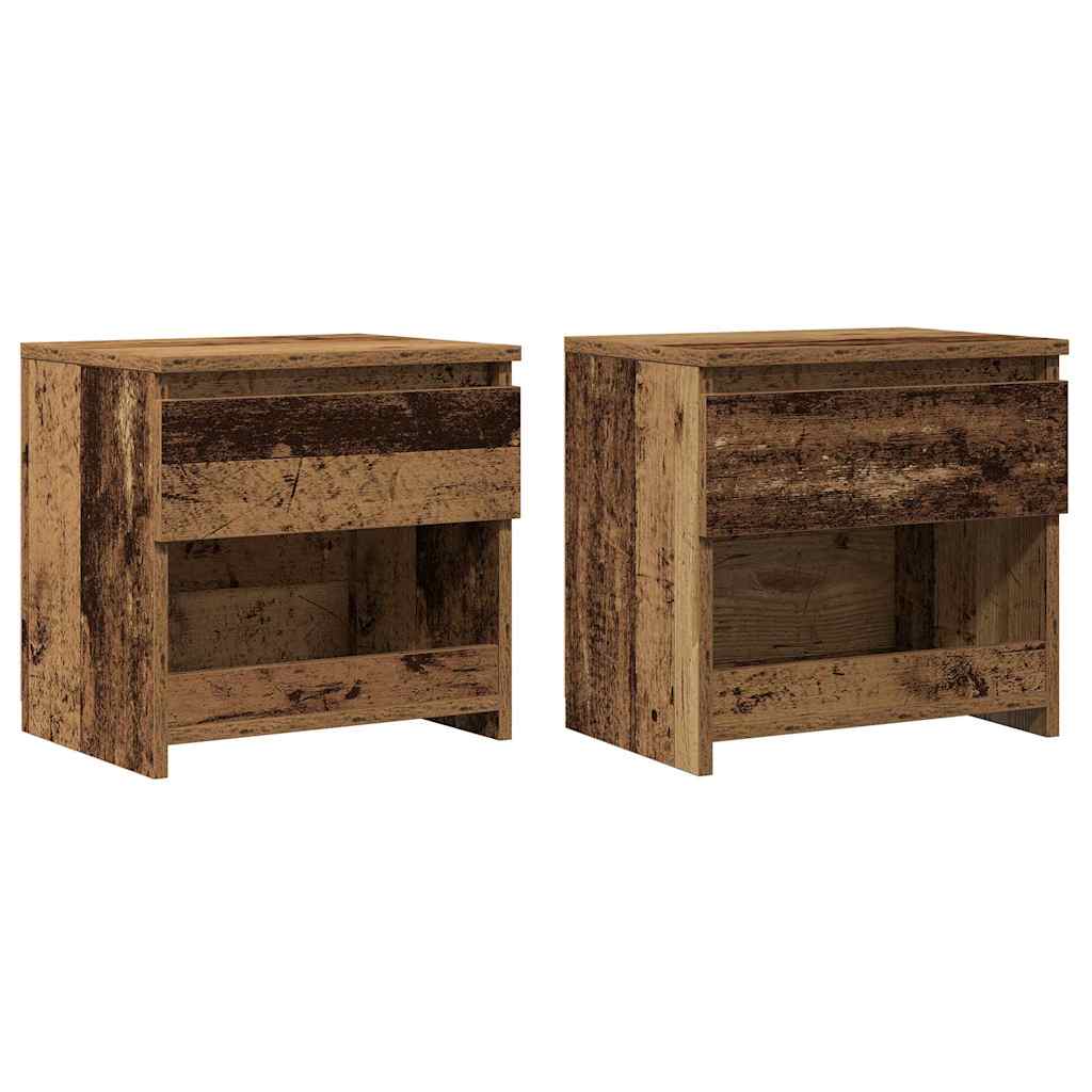 Nattbord 2 stk gammelt tre 40x30x39 cm konstruert tre