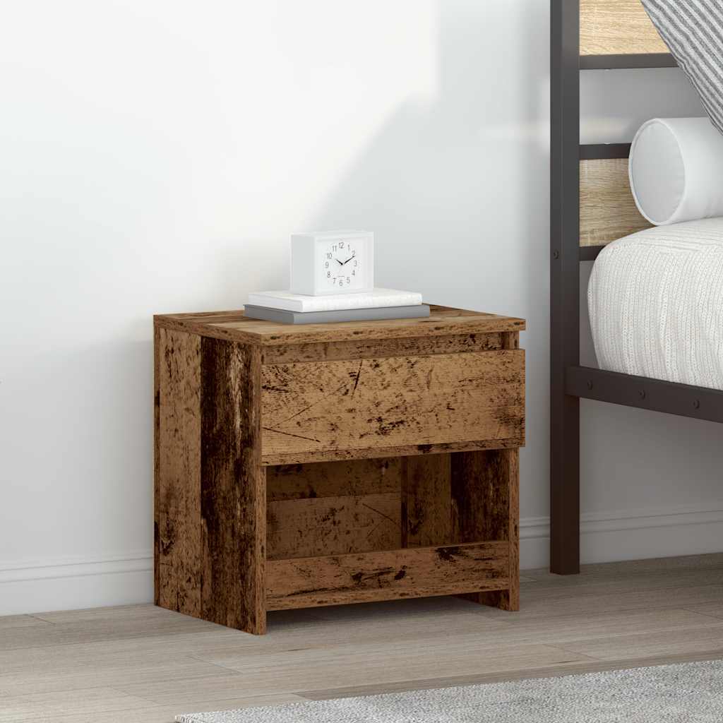 Nattbord 2 stk gammelt tre 40x30x39 cm konstruert tre