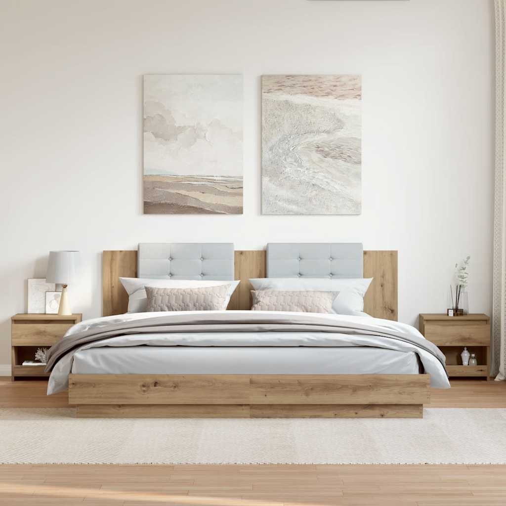 Nattbord 2 stk artisan eik 40x30x39 cm konstruert tre