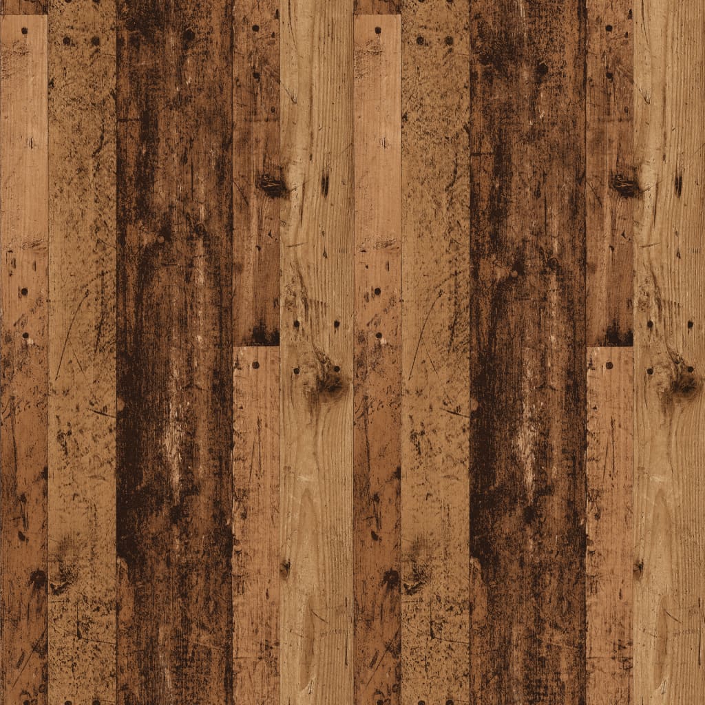 Nattbord med metallben gammelt tre 40x35x69 cm