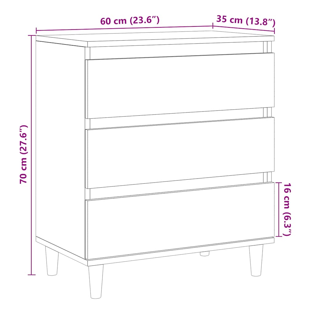 Skjenk artisan eik 60x35x70 cm konstruert tre
