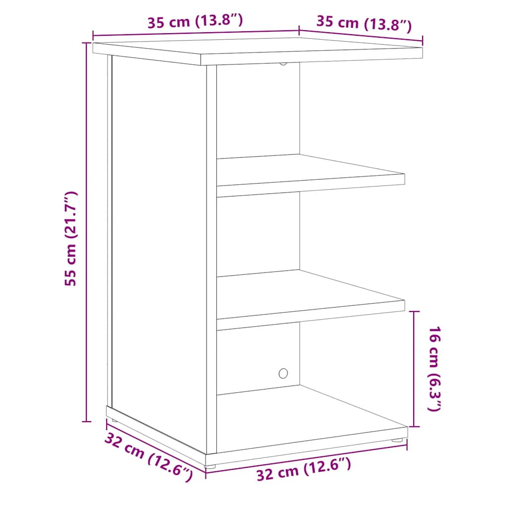 Skjenk artisan eik 35x35x55 cm konstruert tre